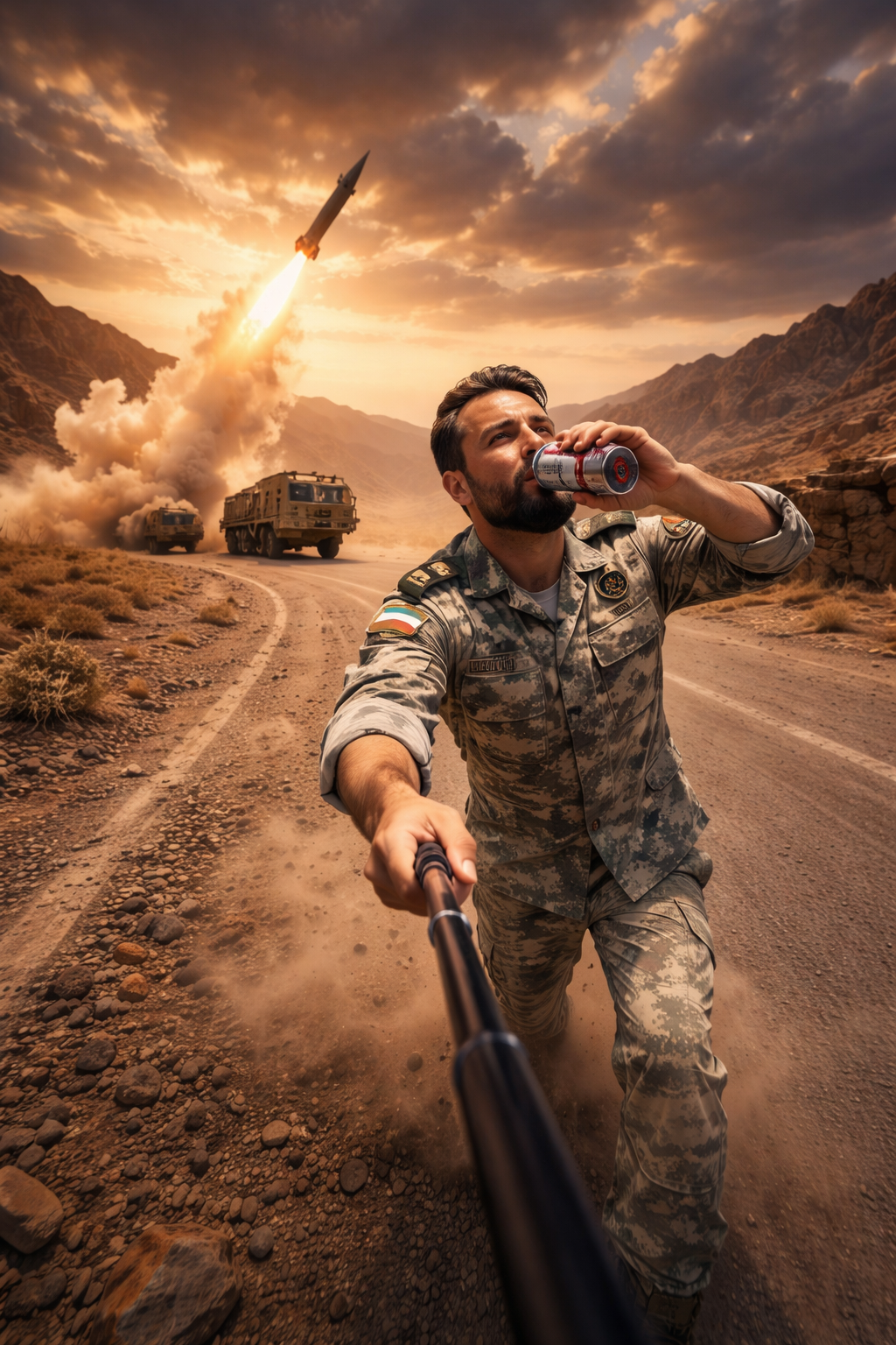 Viral Jenderal Iran Naik Skateboard Hasil AI 